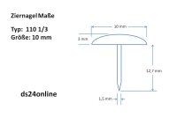 Ziernägel 110 1/3  Ø 10mm vernickelt 1000...