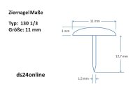 Ziernägel 130 1/3  Ø11mm altkupfer 100...
