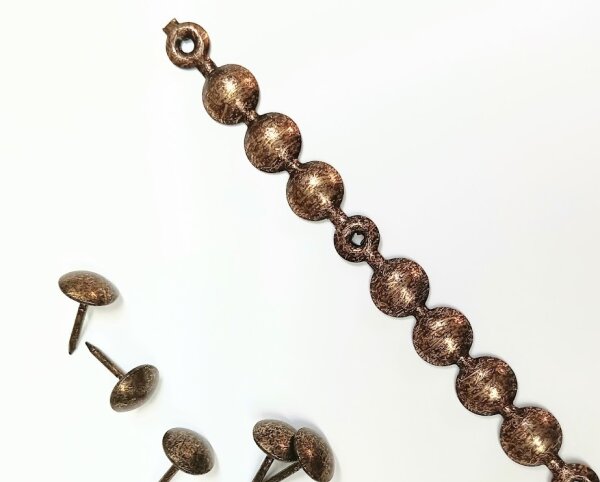 5 Stück Ziernagelstreifen a 1 mtr. 100 1/3 altgold gefleckt