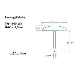 Ziern�gel 100 1/3  9,5mm vernickelt 250 Stck.