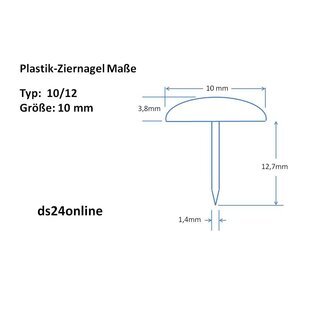1000 Plastik Ziern�gel schwarz 10/12  �10mm rostfrei