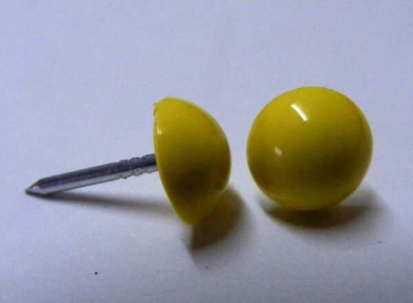 1000 Plastik Ziernägel gelb 10/12  Ø10mm rostfrei