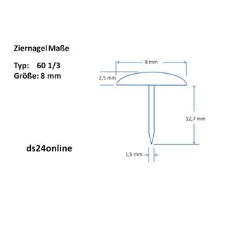 Ziern�gel 60 1/3 � 8mm vernickelt 250 St�ck