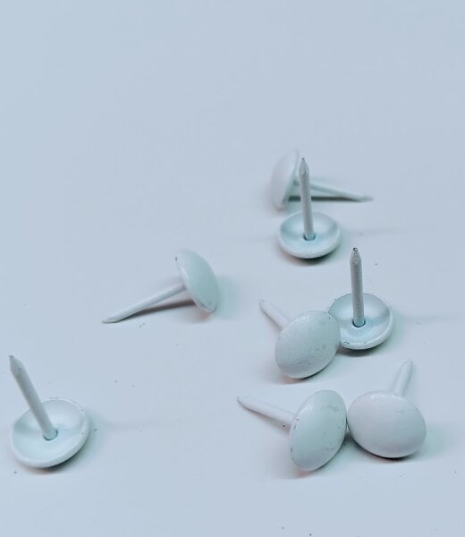 Ziernägel 90 1/3 Ø 9mm weiß metall Polsternägel 250 Stück